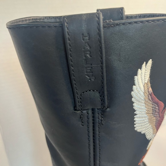 Harley Davidson Black Boots with Eagle Emblem - Picture 7 of 10